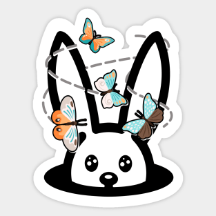 Bunny & Butterflies Sticker